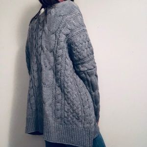 Chunky Grey Knit Sweater